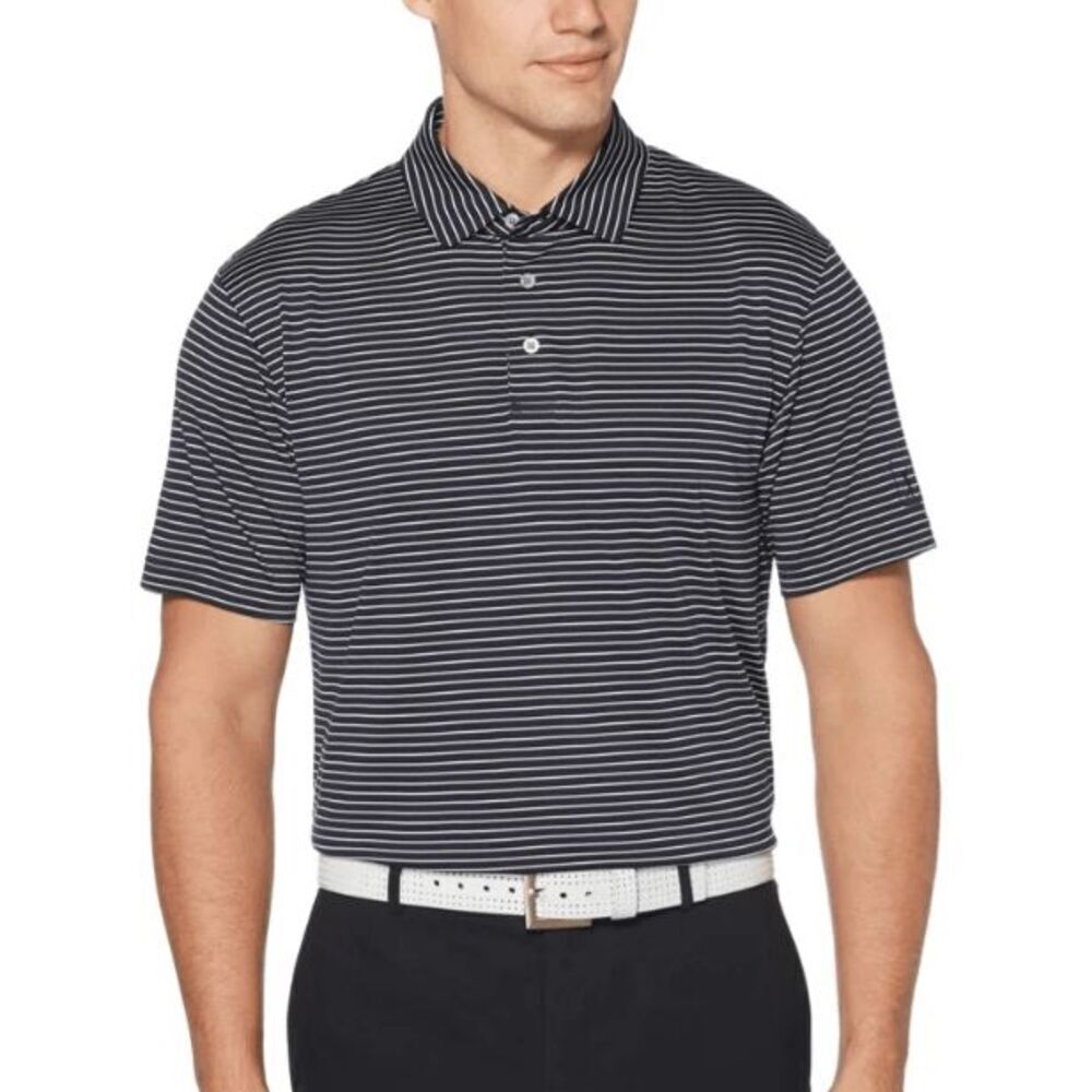 PGA TOUR Men's Feeder Stripe Polo Blue Size S